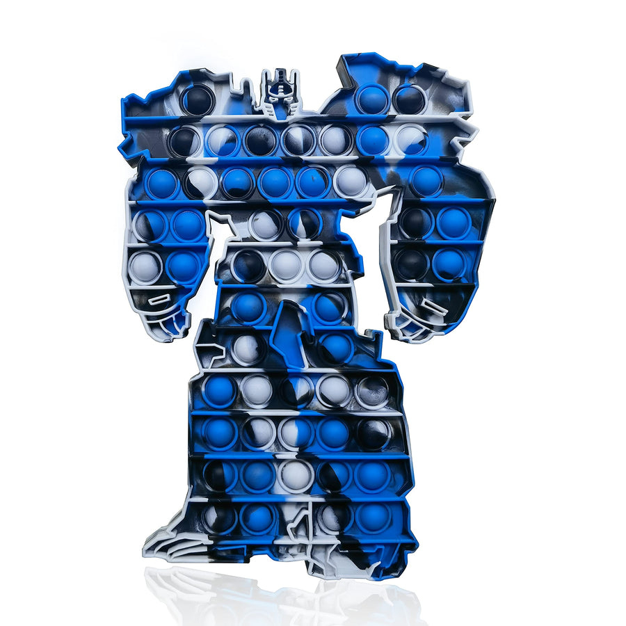 HooYiiok Jumbo Pop Pop Sensory Fidget Toy, Big Pop Fidget Poppers That Suitable for Autism Special Needs and Early Educational, Giant Pop Fidgets Gift for Kids and Adults (Blue White Black)