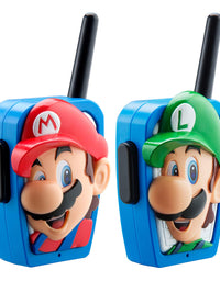 Super Mario Bros Walkie Talkies Kids Toys, Long Range, Two Way Static Free Handheld Radios, Designed for Indoor or Outdoor Games for Kids Aged 3 and Up
