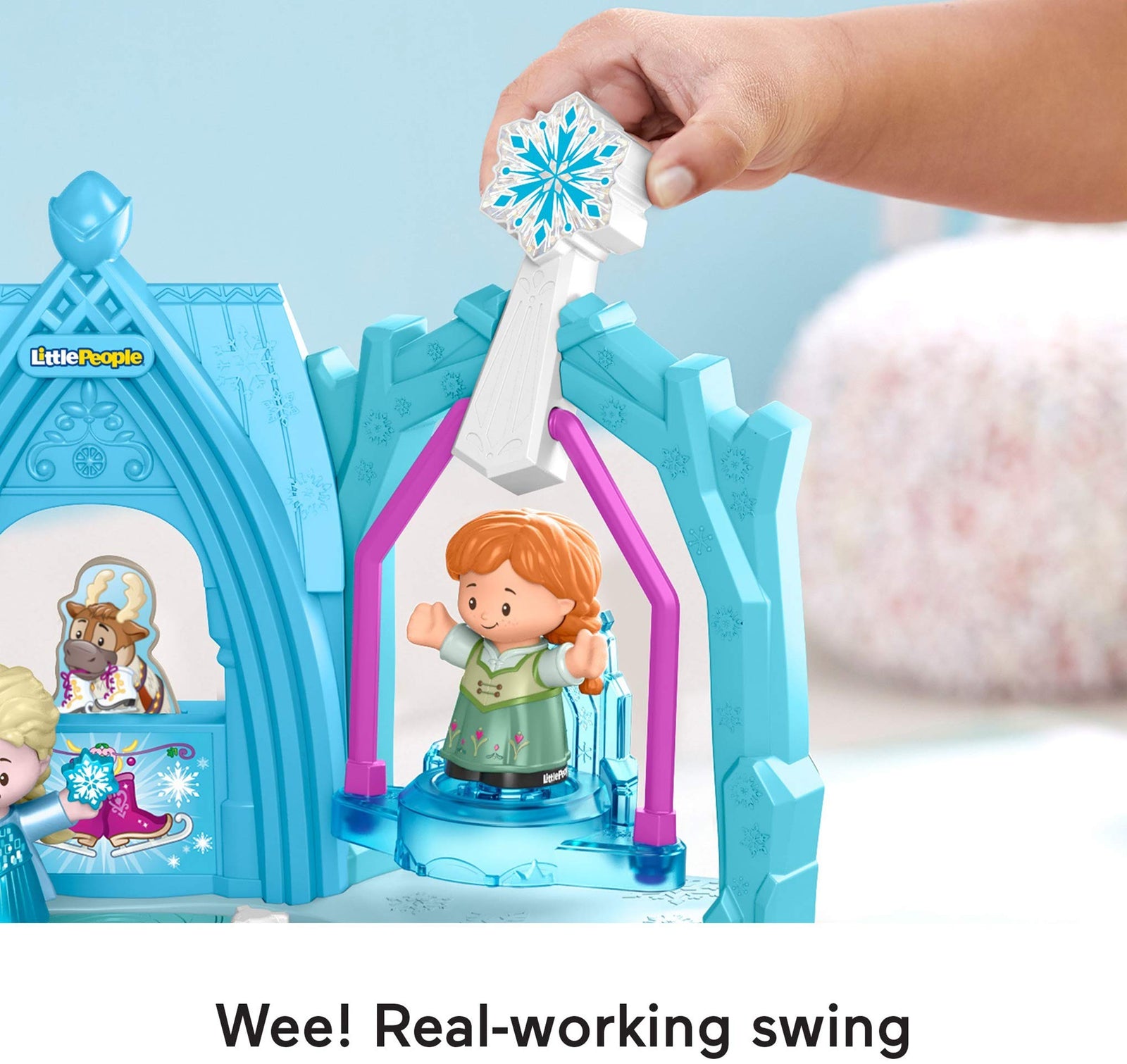Disney Frozen Arendelle Winter Wonderland by Little People, ice skating playset with Anna and Elsa figures for toddlers and preschool kids