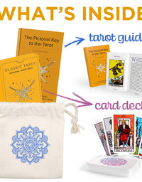 Sagesight Classic Tarot Cards Deck with Guidebook & Premium Linen Carry Bag - Original Pamela Colman Smith Artwork - Vibrant Ink & Rich Colors - Durable Tarot Cards for All Skill Levels
