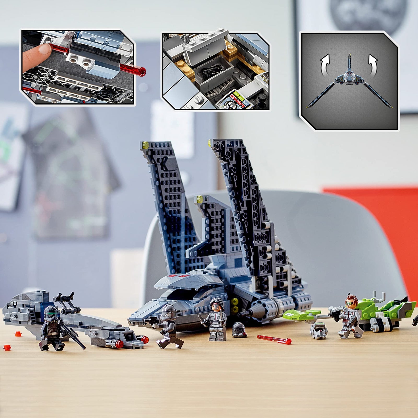 LEGO Star Wars The Bad Batch Attack Shuttle 75314 Awesome Toy with 2 Speeders Minifigures of Bad Batch Clones (969 Pieces)