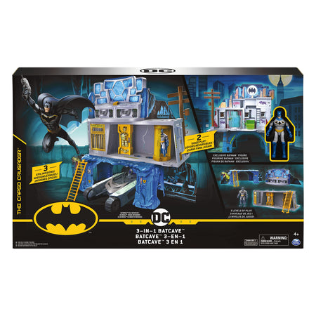 DC Comics Batman 3-in-1 Batcave Playset with Exclusive 4-inch Batman Action Figure and Battle Armor