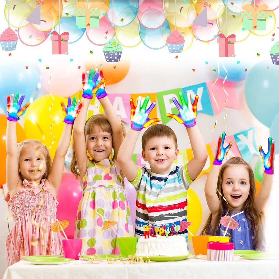LED Gloves Rainbow Glow Party Favors Cool Toys Birthday Gifts for 3-12 Years Boys Girls Christmas