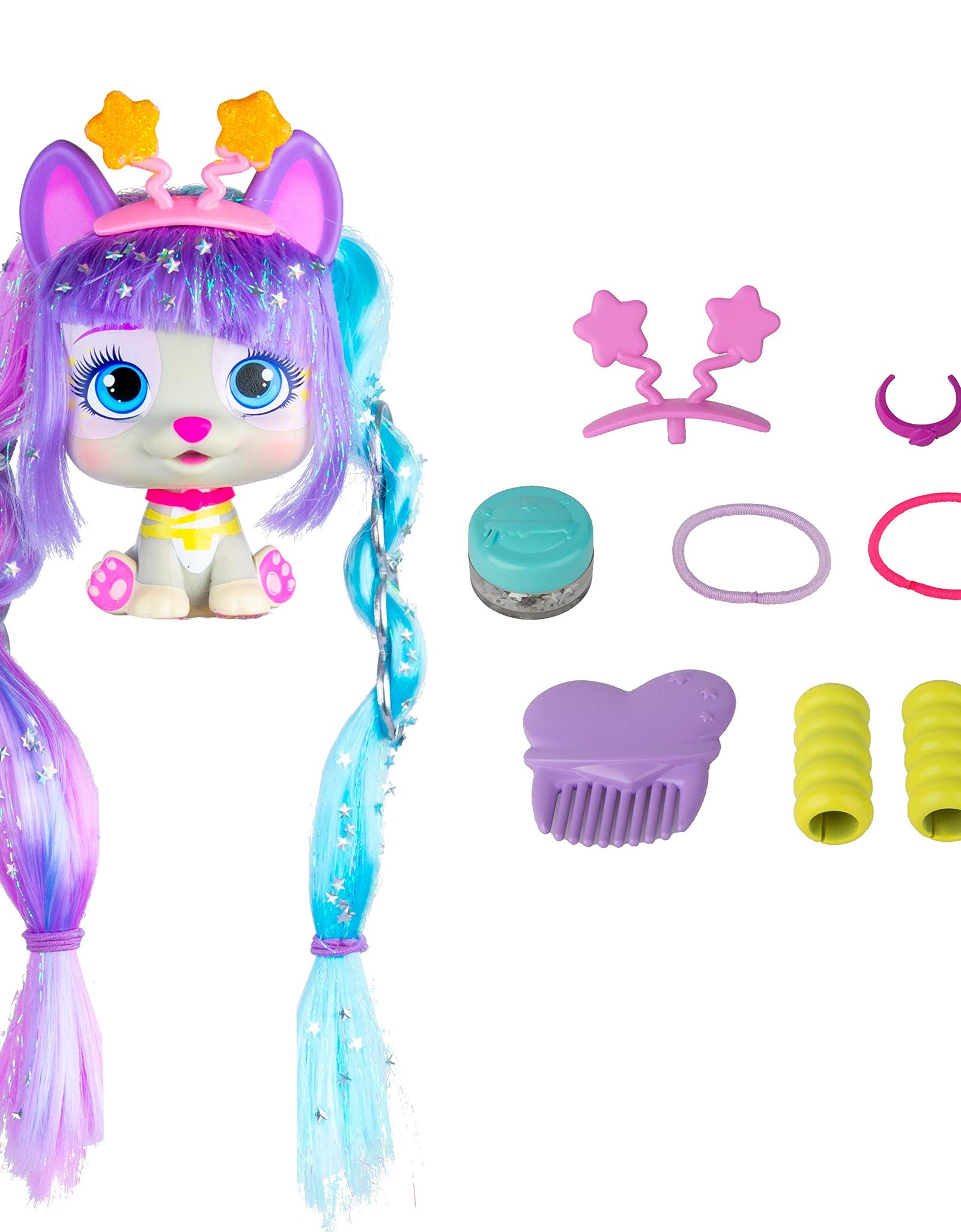 IMC Toys VIP Pets Surprise Hair Reveal - Series 2 Glitter Twist - Styles May Vary , Pink