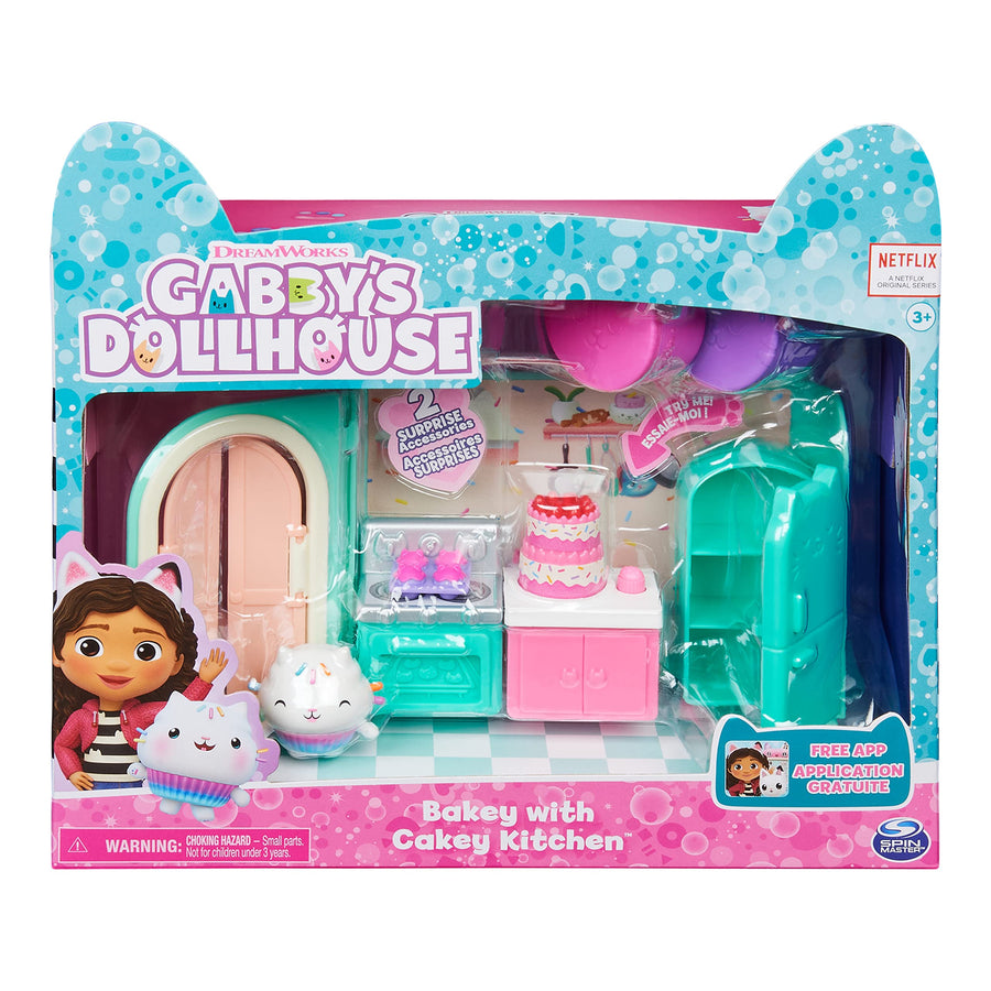 Gabby's Dollhouse, Bakey with Cakey Kitchen with Figure and 3 Accessories, 3 Furniture and 2 Deliveries, Kids Toys for Ages 3 and up