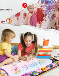 Aqua Magic Mat - Kids Painting Writing Doodle Board Toy - Color Doodle Drawing Mat Bring Magic Pens Educational Toys for Age 2 3 4 5 6 7 8 Year Old Girls Boys Toddler Gift
