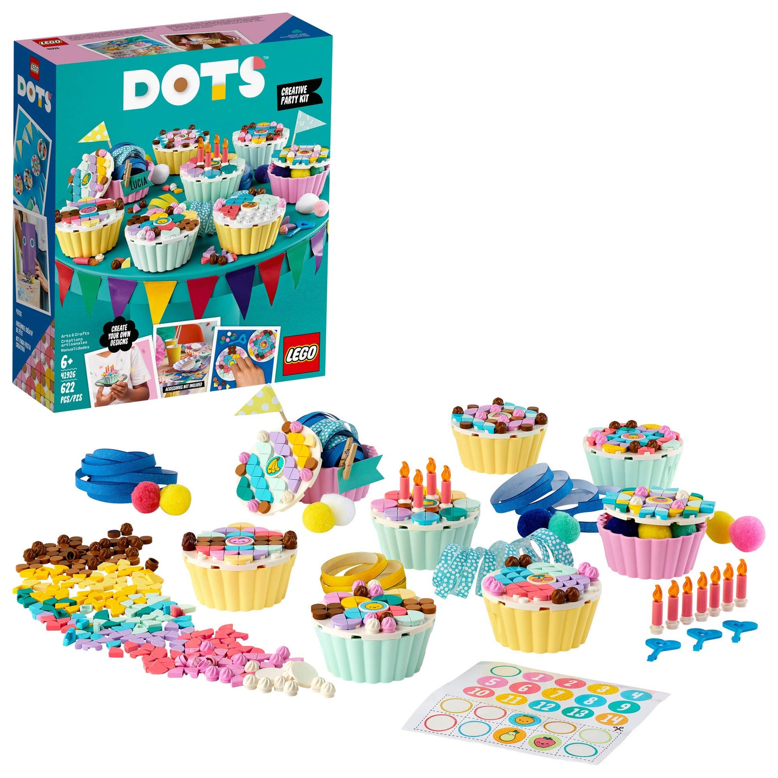 LEGO DOTS Creative Party Kit 41926 DIY Craft Decorations Kit; Makes a Perfect Play Activity for Kids, New 2021 (622 Pieces)