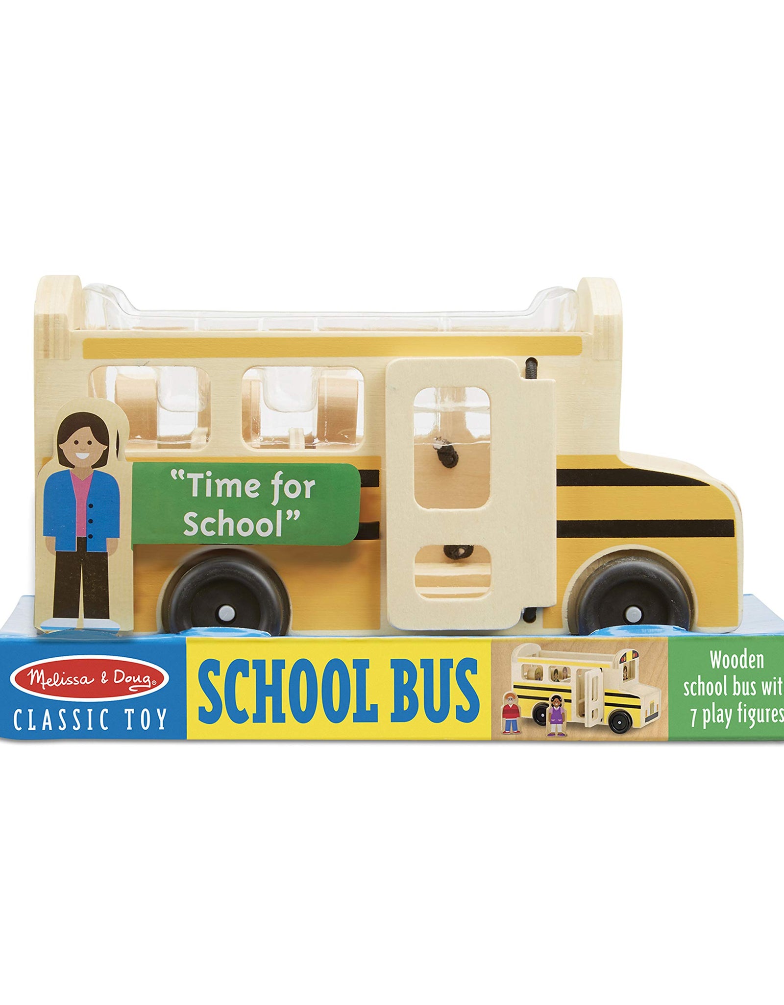 Melissa & Doug School Bus Wooden Play Set With 7 Play Figures