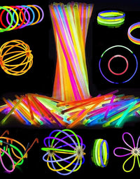 Attikee 840 PCS Glow Sticks Bulk, Glow Party Favors, 8 Inch 7 Colors 400PCS Glow Sticks & 440PCS Connectors for Eyeglasses Balls Flowers Necklaces Bracelets, Glow in Dark Light Sticks for Kids Adults
