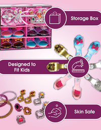 Toyvelt Princess Dress Up Shoes and Jewelry Boutique - Pretend Play For Little Girls Set Incl 4 Pairs Princess Shoes And Lots of Accessories - Toddler Girl Toys For 3,4,5, Year Old and up
