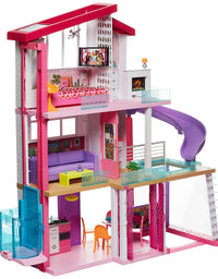 Barbie Dreamhouse Dollhouse with Wheelchair Accessible Elevator, Pool, Slide and 70 Accessories Including Furniture and Household Items, Gift for 3 to 7 Year Olds
