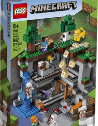 LEGO Minecraft The First Adventure 21169 Hands-On Minecraft Playset; Fun Toy Featuring Steve, Alex, a Skeleton, Dyed Cat, Moobloom and Horned Sheep, New 2021 (542 Pieces)
