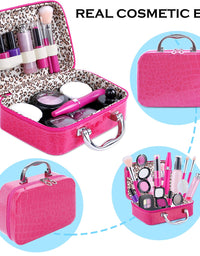 Tepsmigo Pretend Makeup Kit for Girls, Kids Pretend Play Makeup Set - with Cosmetic Bag for Birthday Christmas, Toy Makeup Set for Toddler, Little Girls Age 3+(Not Real Makeup)
