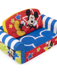 Marshmallow Furniture, Children's 2-in-1 Flip Open Foam Compressed Sofa, Disney’s Mickey Mouse
