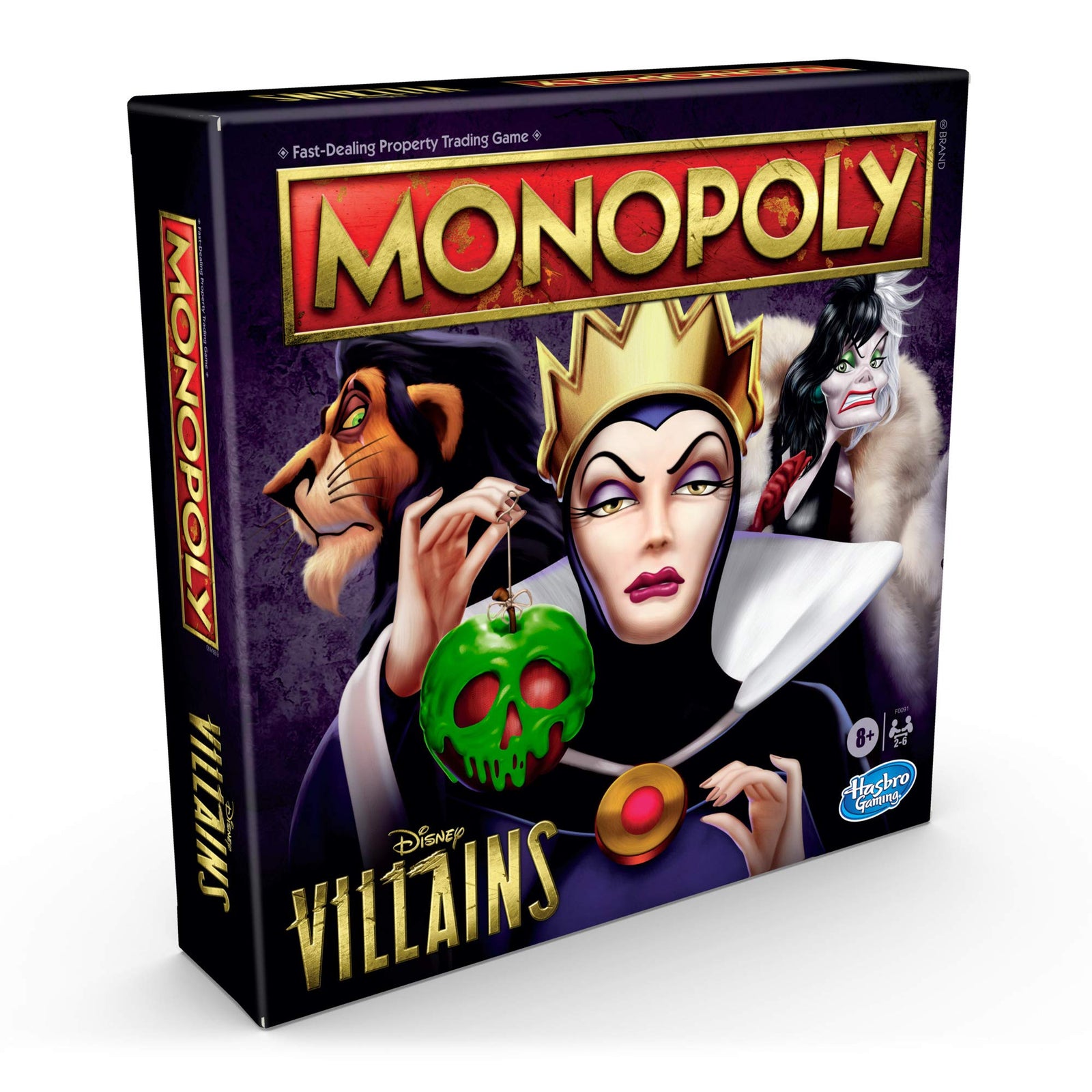 Monopoly: Disney Villains Edition Board Game for Kids Ages 8 and Up, Play as a Classic Disney Villain