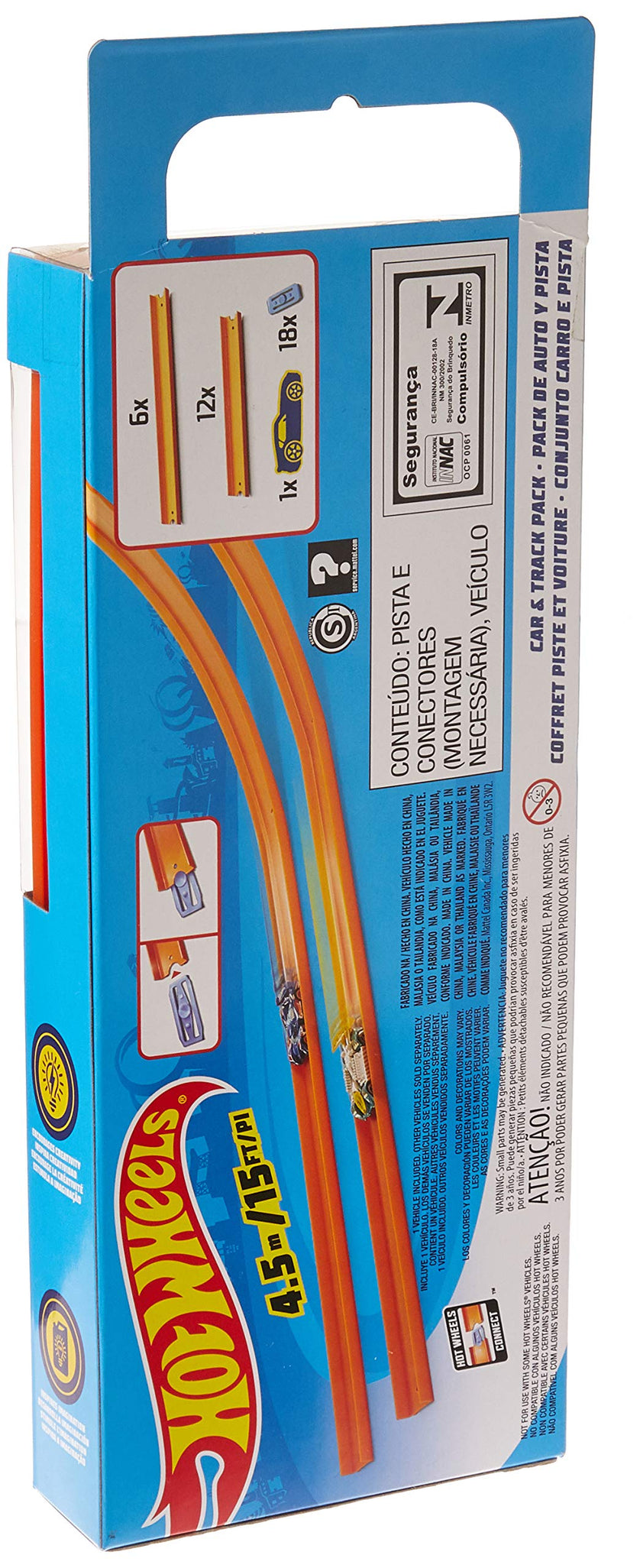 Hot Wheels Track Builder Straight Track with Car 15 Feet [Styles May Vary]