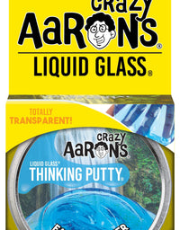 Crazy Aaron's Transparent Thinking Putty - 4" Falling Water Liquid Glass See Through Putty Tin - 90 Grams, Never Dries Out
