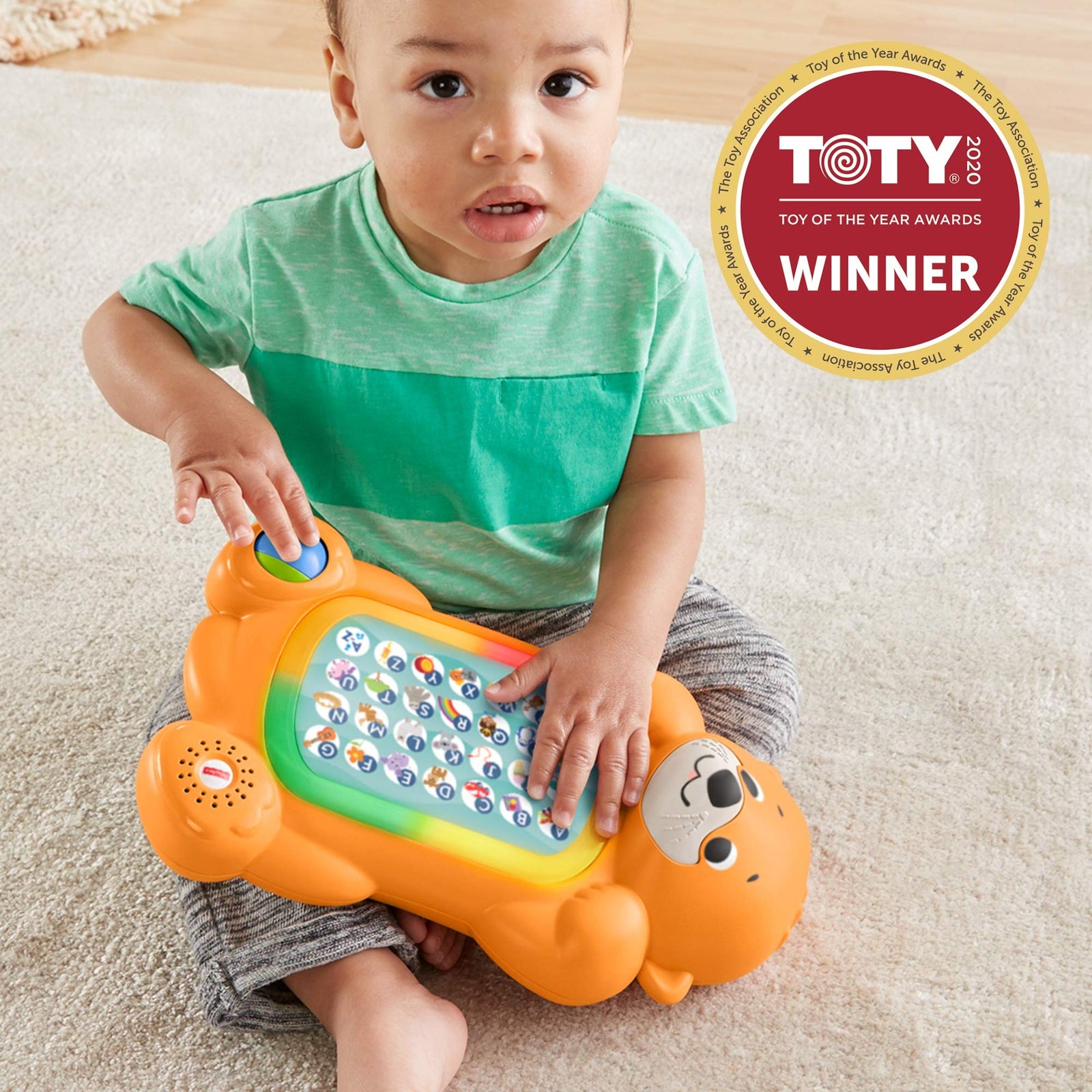 Fisher-Price Linkimals A to Z Otter - Interactive Educational Toy with Music & Lights for Baby Ages 9 Months & Up, Multicolor