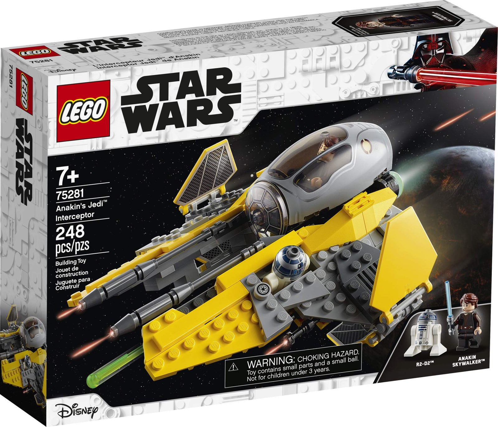 LEGO Star Wars Anakin’s Jedi Interceptor 75281 Building Toy for Kids, Anakin Skywalker Set to Role-Play Star Wars: Revenge of The Sith and Star Wars: The Clone Wars Action (248 Pieces)