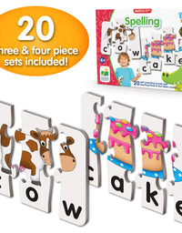 The Learning Journey: Match It! - Spelling - 20 Piece Self-Correcting Spelling Puzzle for Three and Four Letter Words with Matching Images - Learning Toys for 4 Year Olds - Award Winning Toys
