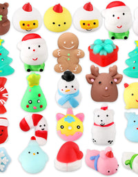 Squishies, Mochi Squishy Toys - Christmas Kawaii Cat Squishys Slow Rising Animals - Party Favors, Goodie Bag, Birthday Gifts, Mini Squishies Stress Reliever Toy Pack
