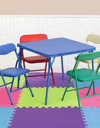 Flash Furniture Kids Colorful 5 Piece Folding Table and Chair Set
