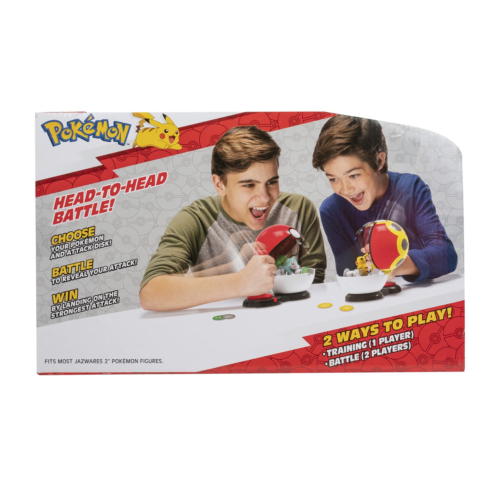Pokemon Surprise Attack Game, Featuring Pikachu and Bulbasaur - 2 Surprise Attack Balls - 6 Attack Disks - Toys for Kids and Pokémon Fans