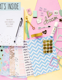 STMT DIY Journaling Set - Personalize & Decorate Your Planner/Organizer/Diary/Journal with Stickers, Gems, Glitter Frames & Clips, Bookmarks, Tassel Keychain - Great Gift Idea for Women and Teen Girls
