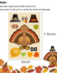Make-A-Turkey Stickers Thanksgiving Party Favors Supplies 368pcs-DIY Stickers for Kids Turkey Games Crafts Stickers Autumn Fall Harvest Halloween Thanksgiving Decorations 32 Sheets
