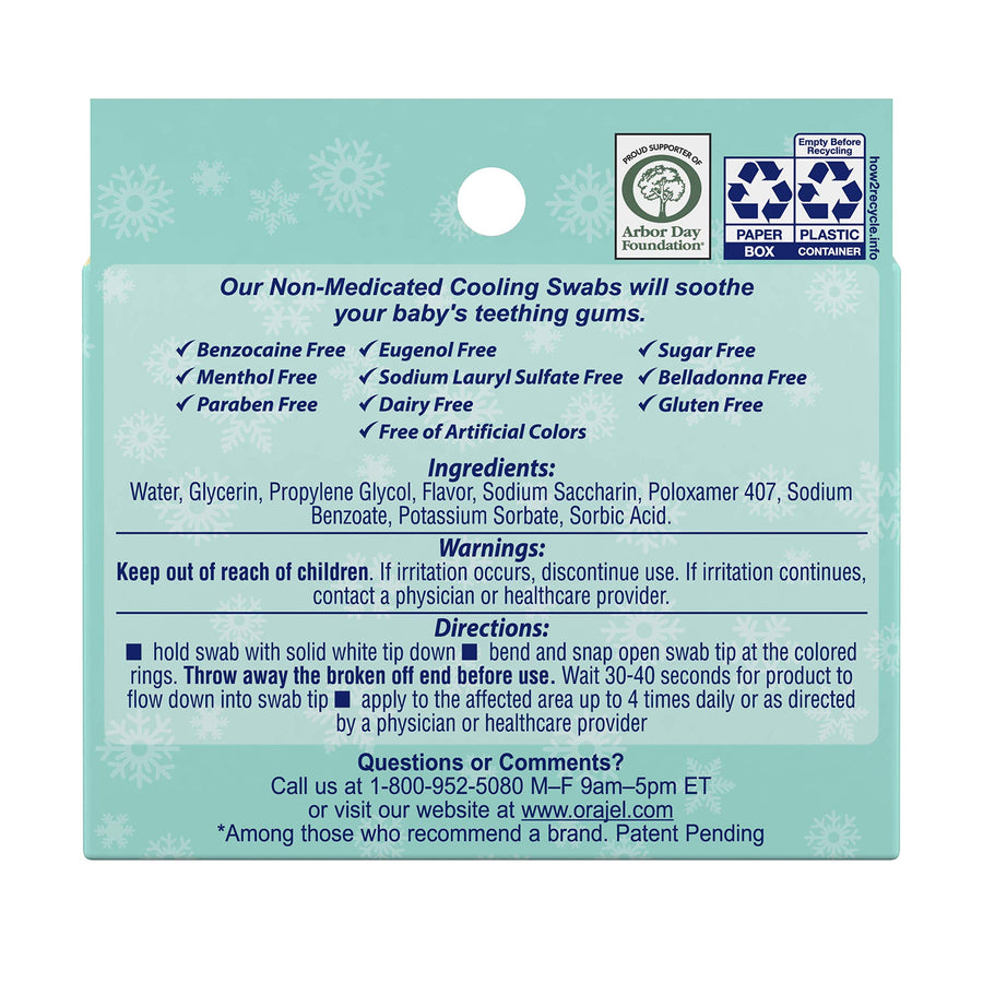 Baby Orajel Non-Medicated Cooling Swabs for Teething, 12 Unit Dose Swabs