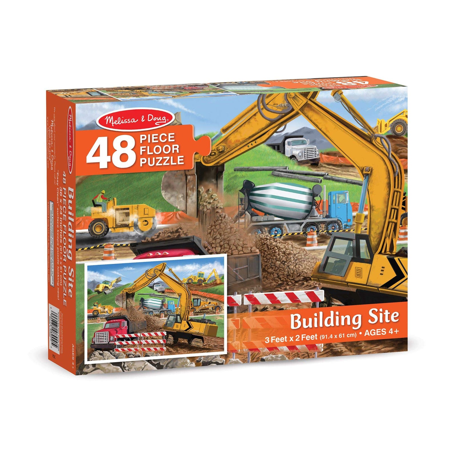 Melissa & Doug Building Site Jumbo Jigsaw Floor Puzzle (48 pcs, 2 x 3 feet long)