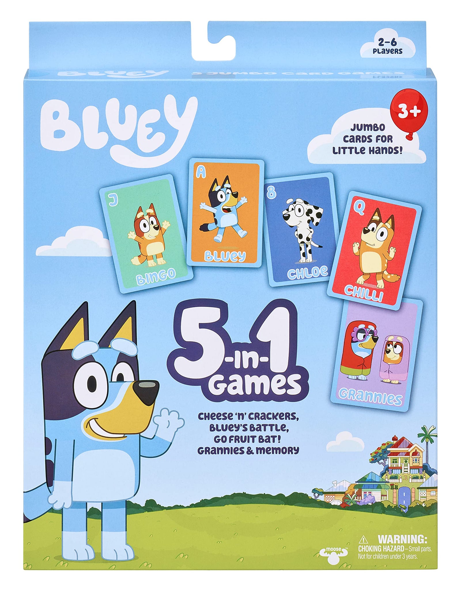Bluey 5-in-1 Card Game Set - Includes 53 Jumbo Cards