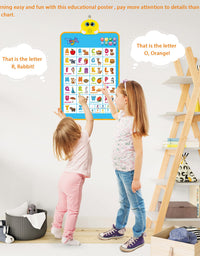 Electronic Alphabet Wall Chart, Talking ABC, 123s, Music Poster, Interactive Educational Toddler Toy, Gifts for Age 1 2 3 4 5 Year Old Boys Girls, Kids Fun Learning at Daycare, Preschool, Kindergarten
