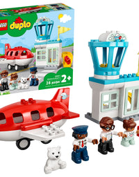 LEGO DUPLO Town Airplane & Airport 10961 Building Toy; Imaginative Playset for Kids; Great, Fun Gift for Toddlers; New 2021 (28 Pieces)

