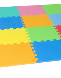 ProSource Kids Foam Puzzle Floor Play Mat with Solid Colors, 36 Tiles or 16 Tiles with Borders

