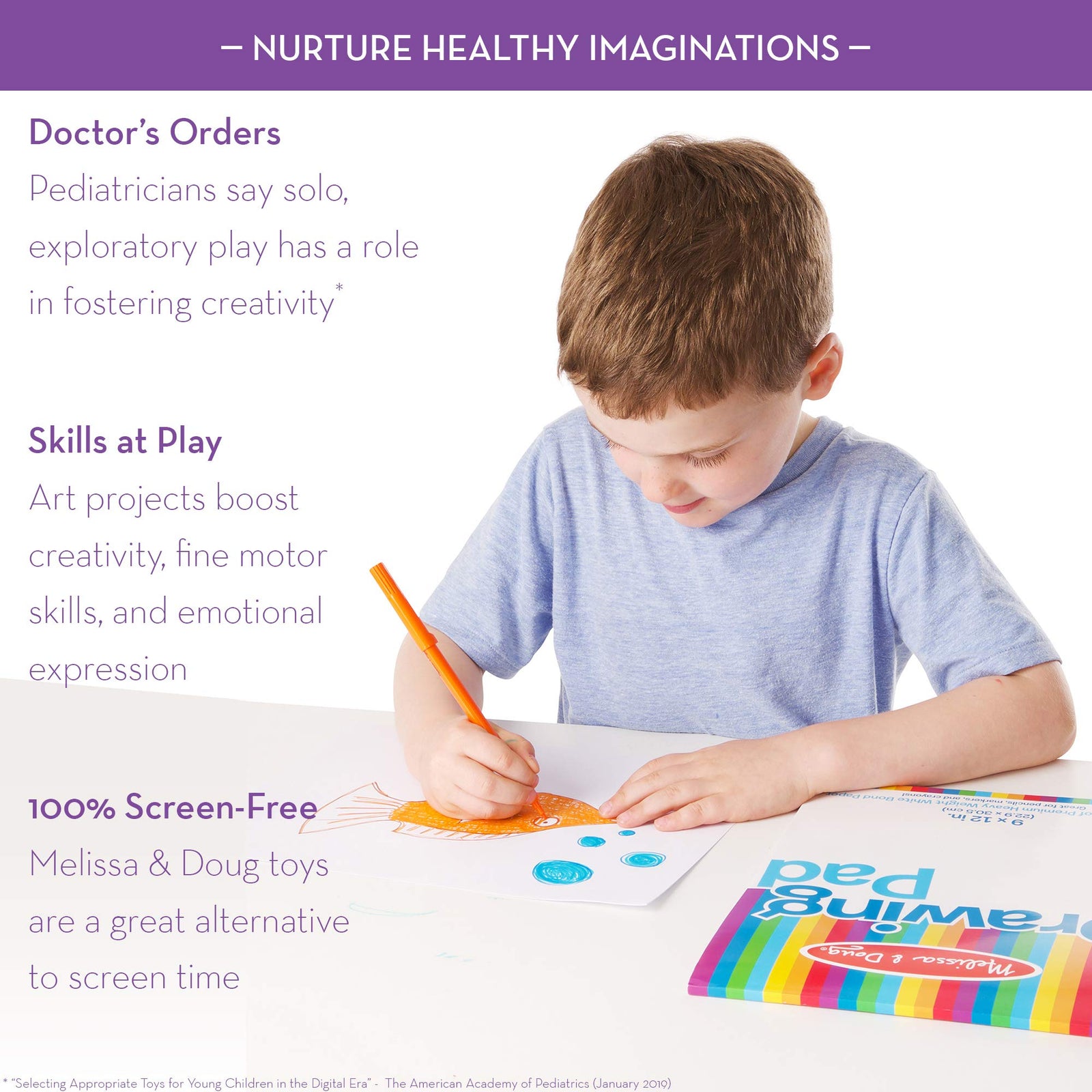Melissa & Doug Drawing Paper Pad (9 x 12 inches) - 50 Sheets, 3-Pack
