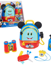 Disney Junior Mickey Mouse Funhouse Adventures Backpack, 5 Piece Pretend Play Set with Lights and Sounds Accessories, by Just Play
