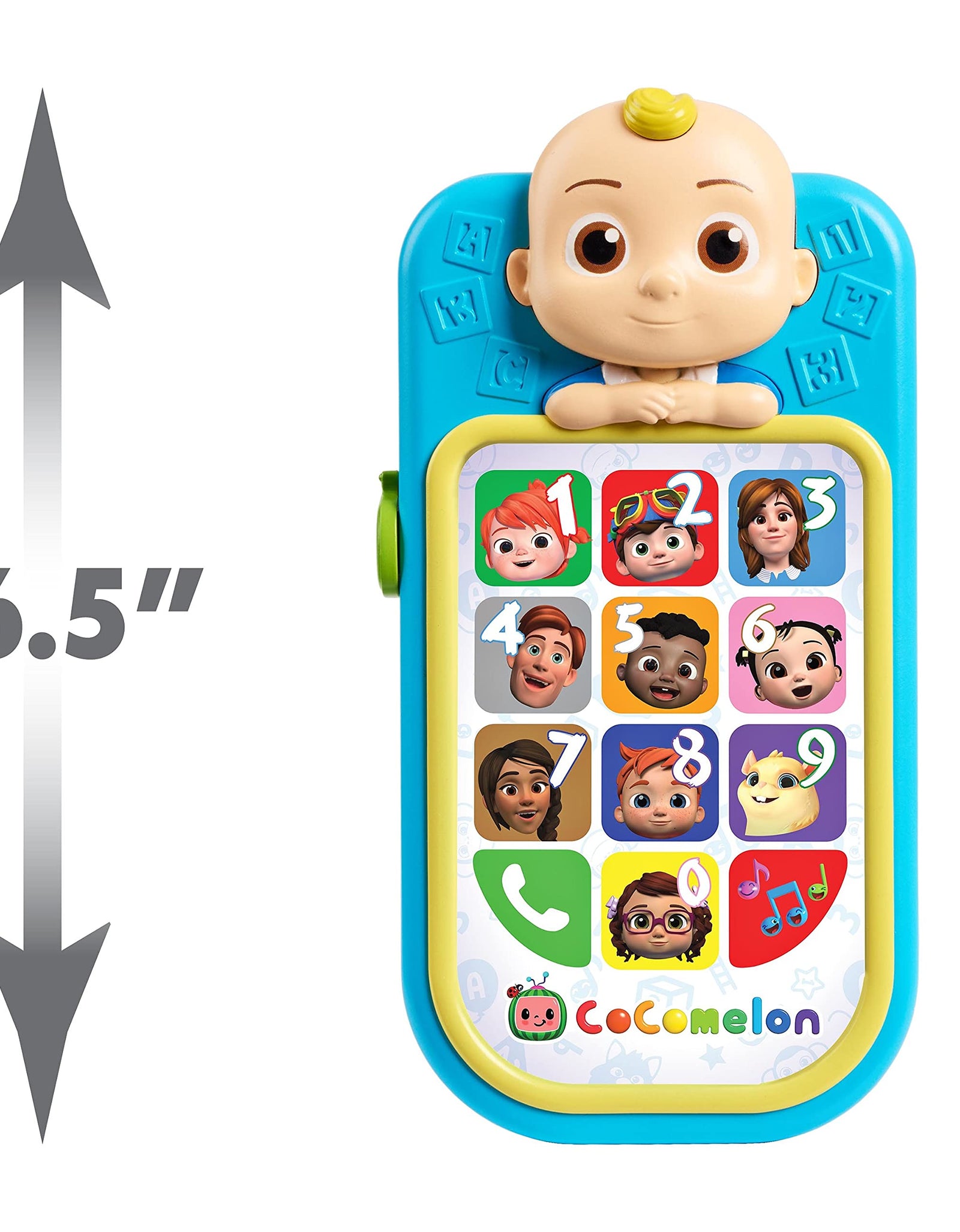 CoComelon JJ’s First Learning Toy Phone for Kids with Lights, Sounds, Music to Introduce Feelings, Letters, Numbers, Colors, Shapes, and Weather to Children, by Just Play