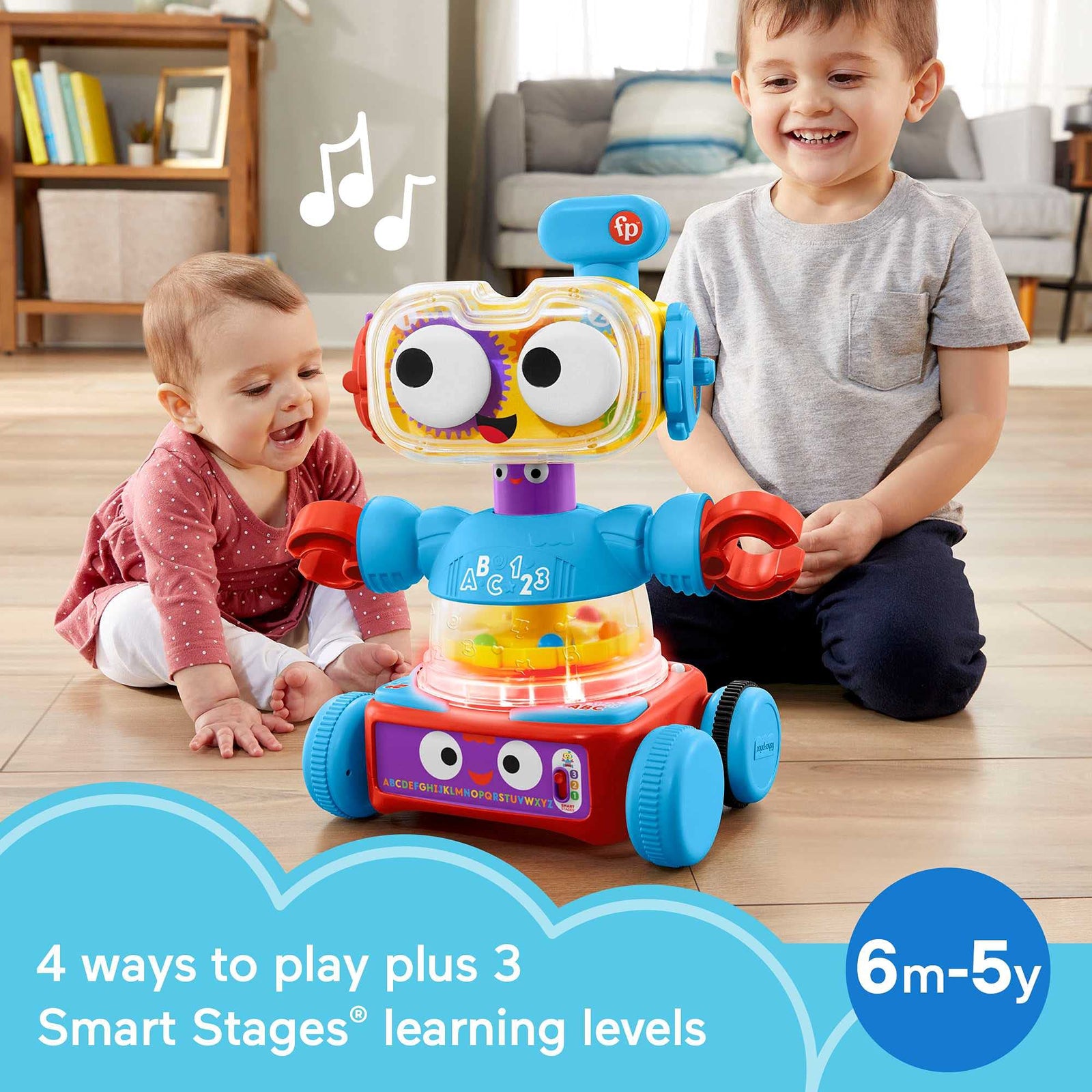 Fisher-Price 4-in-1 Ultimate Learning Bot, Electronic Activity Toy with Lights, Music and Educational Content for Infants and Kids 6 Months to 5 Years