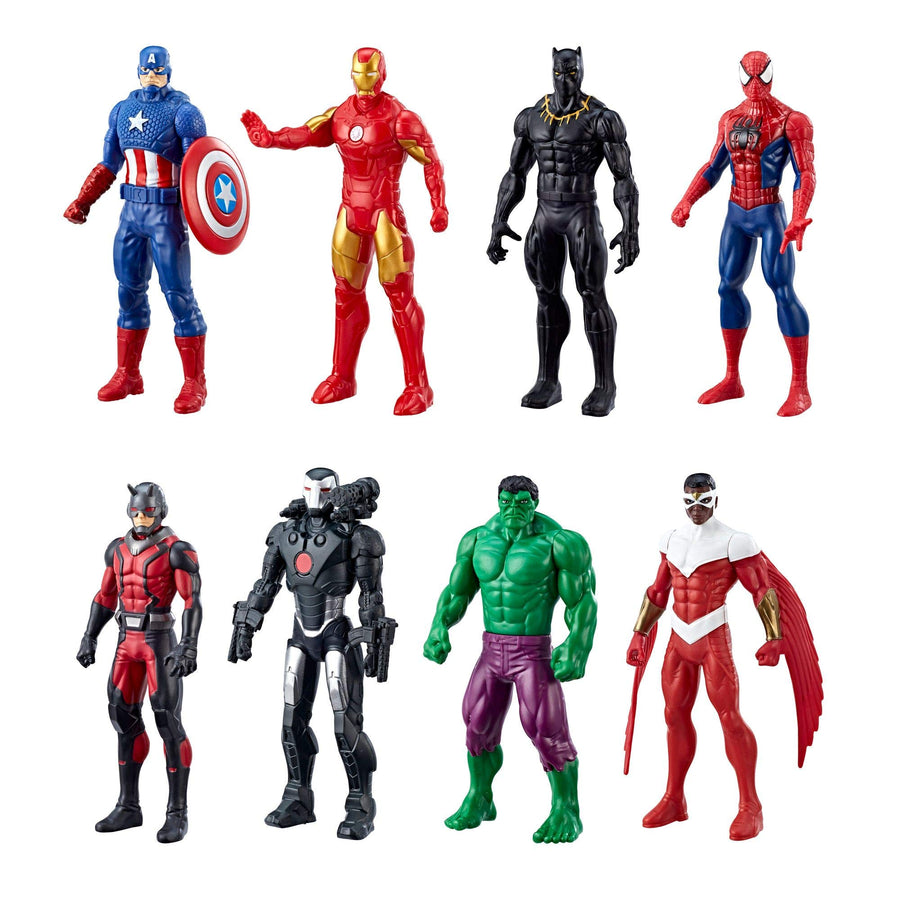 Marvel Avengers Action Figures - Iron Man, Hulk, Black Panther, Captain America, Spider Man, Ant Man, War Machine & Falcon! (8 Action Figures)