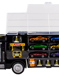 WolVolk Transport Car Carrier Truck Toy for Boys and Girls (Includes 6 Cars and 28 Slots)
