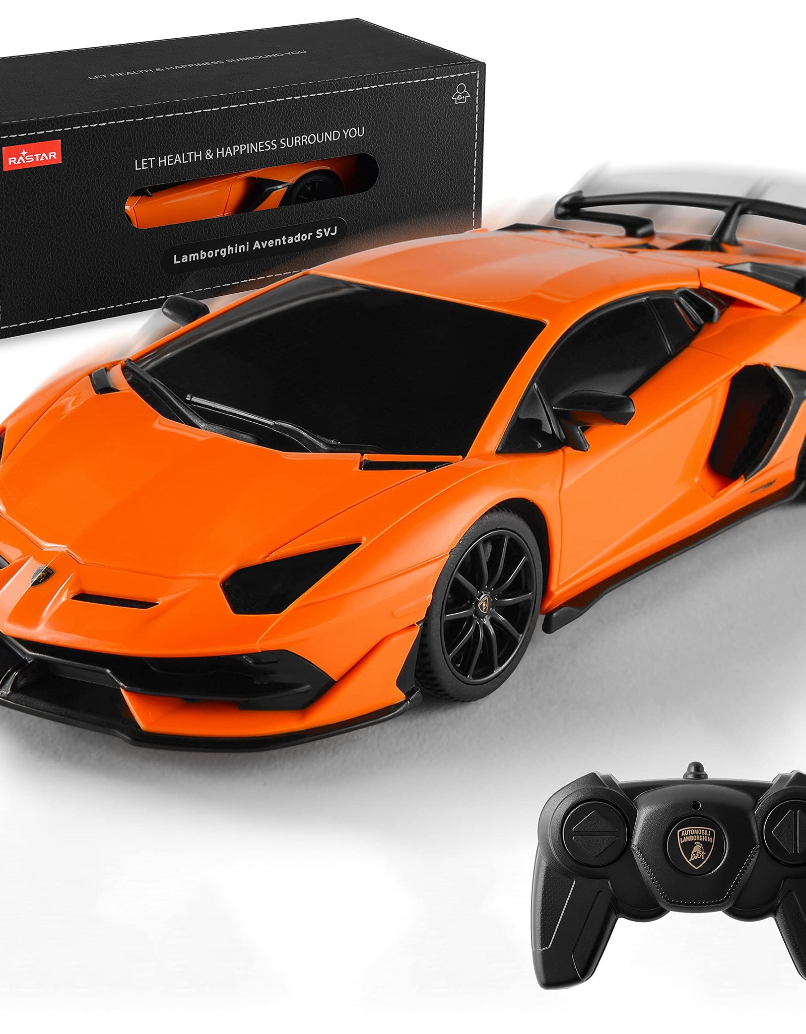 BEZGAR Remote Control Car Licensed RC Series, 1:24 Scale Remote Control Lambor Aventador SVJ Electric Sport Racing Hobby Toy Car Model Vehicle for Boys,Girls,Teens and Adults Gift (Orange)