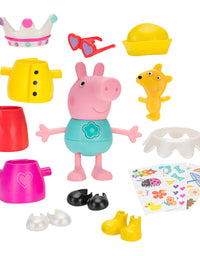 Peppa Pig Dress & Talk Figure Set, 12 Pieces - Includes Large Talking Peppa Figure with 4 Outfits & Accessories - Toy Gift for Kids - Ages 3+
