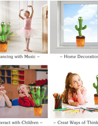 M MITLINK Dancing Cactus Repeats What You Say,Electronic Plush Toy with Lighting,Singing Cactus Recording and Repeat Your Words for Education Toys,Singing Cactus Toy, Cactus Plush Toy (Green)
