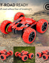 Joyjam Toys for 6-12 Year Old Boys RC Stunt Car for Kids and Adults 4WD Off Road Truck 2.4Ghz Remote Control Vehicle Double Sided 360 Degree Rotating Christmas Birthday Gifts NBC Green
