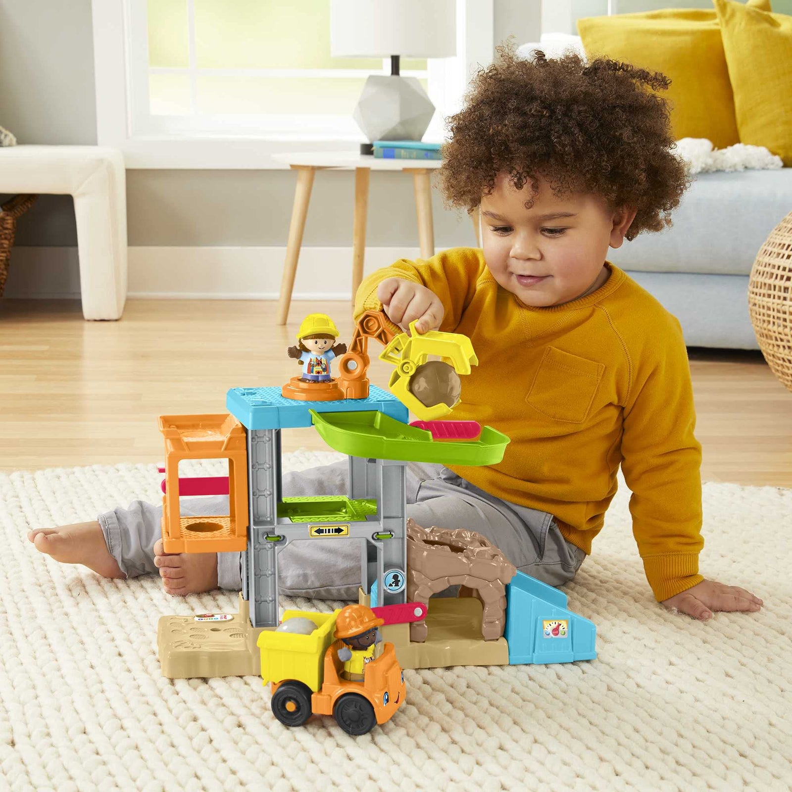 Fisher-Price Little People Load Up ‘n Learn Construction Site, Musical playset with Dump Truck for Toddlers and Preschool Kids Ages 1 ½ to 5 Years