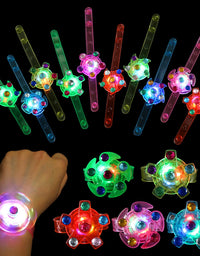 SCIONE Kids Party Favors 24 pack Goodie Bag Stuffers LED Light Up Fidget Bracelet Glow in The Dark Party Supplies Return Gifts for Kids Birthday Valentines Halloween Christmas Party Favors
