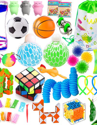 GONGYIHONG 40 Pack Sensory Fidget Toys Bundle, Fidget Cube/Liquid Motion Timer /Bike Chain/Soybeans Squeeze Grape Ball- Perfect for Kids&Adult…
