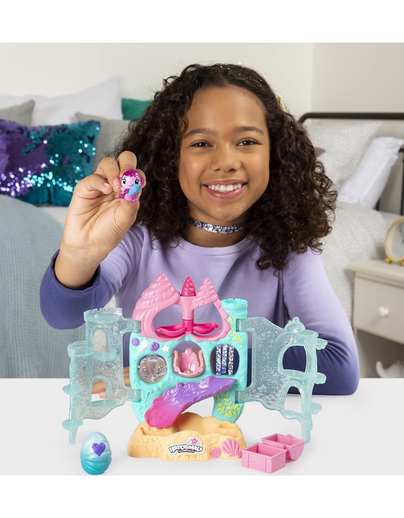 Hatchimals CollEGGtibles, Coral Castle Fold Open Playset with Exclusive Mermal Character (Amazon Exclusive Set), Girl Toys, Girls Gifts for Ages 5 and up