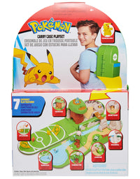Pokemon Carry Case Playset, Feat. Different Locations Within One Playset, with 2-Inch Pikachu Figure, Treetop Trap Door, Battle Area, Hidden Cave and More - Easily Folds into a Backpack
